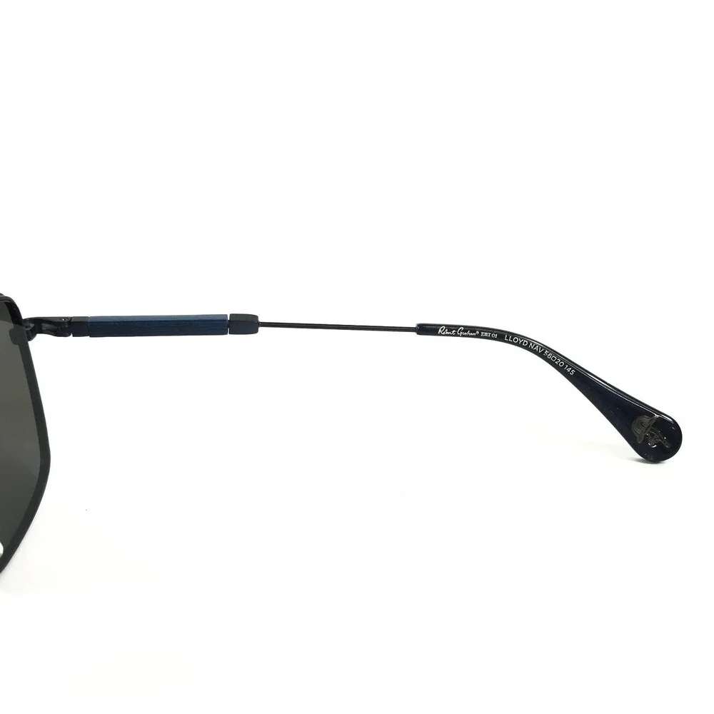 Robert Graham Sunglasses LLOYD NAV Navy Square Frames with Mirrored Blue Lenses